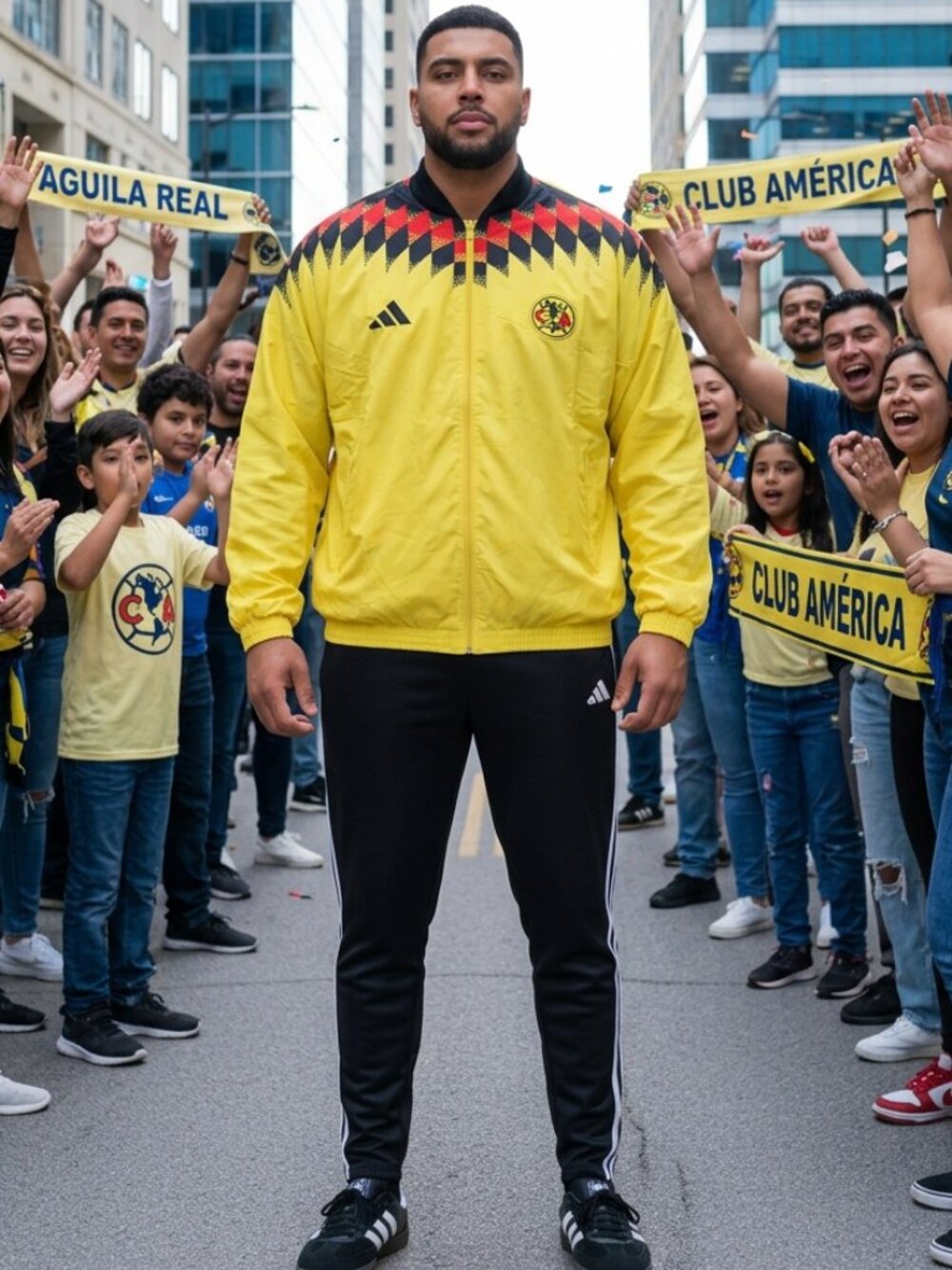 Adidas Club America Stadium Track Top Jacket Men's 2XL Impact Yellow KG7629